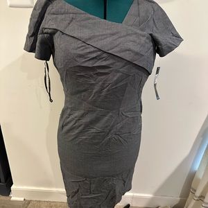 Tahari grey shift dress